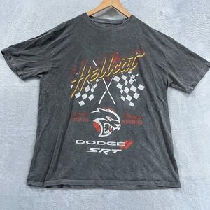 Vintage Dodge Hellcat SRT Shirt Mens XL Washed Gray Racing Performance Graphic